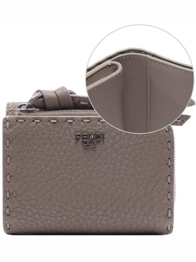 Peekaboo Micro Tri-Fold Half Wallet Grey - FENDI - BALAAN 3