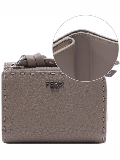 Peekaboo Micro Tri-Fold Half Wallet Grey - FENDI - BALAAN 2