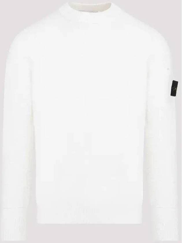 Compass Motif Knit Top White - STONE ISLAND - BALAAN 2