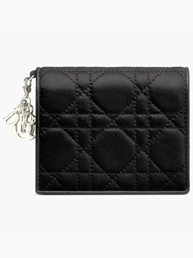 Lady Cannage Small Lambskin Half Wallet Black - DIOR - BALAAN 2