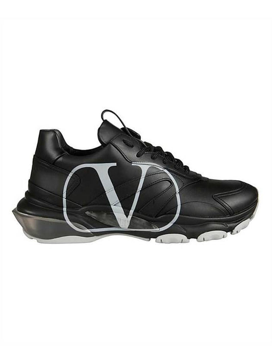 Men's V Logo Bounce Low Top Sneakers Black - VALENTINO - BALAAN 1