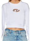 Peekaboo F Slimy Cutout Crop Sweatshirt White A09931 - DIESEL - BALAAN 3