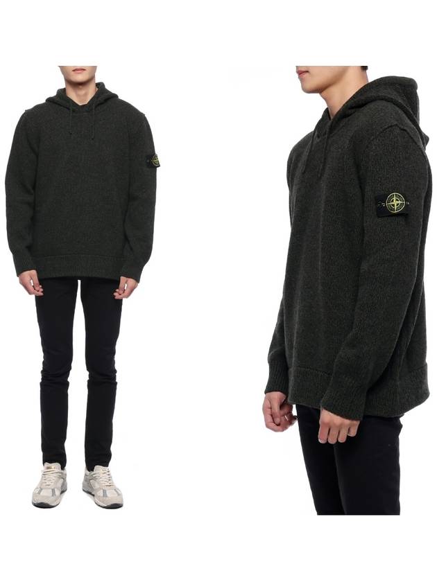 Compass Patch Crew Neck Hoodie Black - STONE ISLAND - BALAAN 3