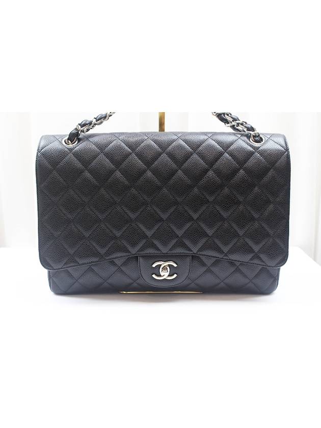 Classic Maxi Caviar Silver Flap Shoulder Bag 13th A58601 - CHANEL - BALAAN 3