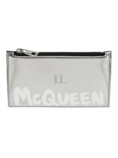 Logo Print Zip Card Wallet Silver - ALEXANDER MCQUEEN - BALAAN 2