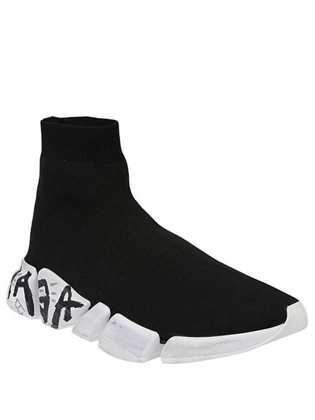 Speed ​​2.0 Graffiti Knit High Top Sneakers Black - BALENCIAGA - BALAAN 3