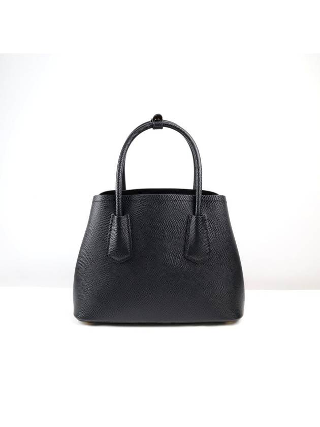 Double Saffiano Leather Mini Bag Black - PRADA - BALAAN 3