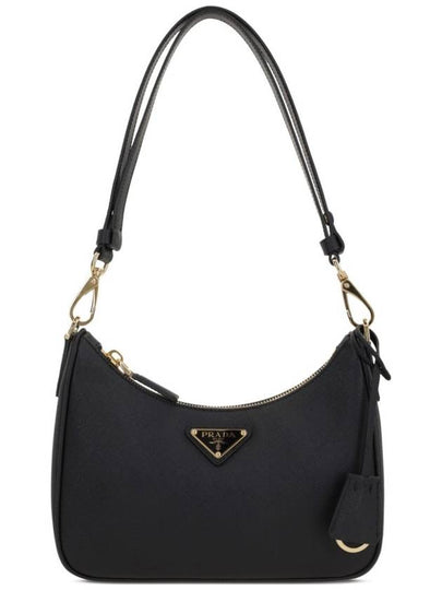 Re-Edition Saffiano Leather Mini Shoulder Bag Black - PRADA - BALAAN 2