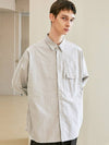 Utility Curve Pocket Oxford Long Sleeve Shirt Sand Grey - KND - BALAAN 6