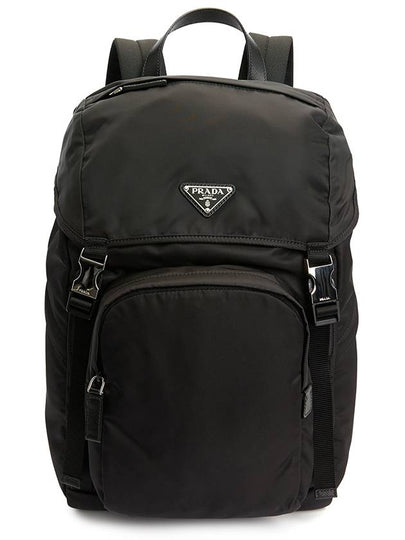 Re-Nylon Saffiano Leather Backpack Black - PRADA - BALAAN 2