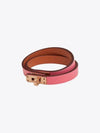 Mini Kelly Double Tour Bracelet Swift Rose Gold - HERMES - BALAAN 2