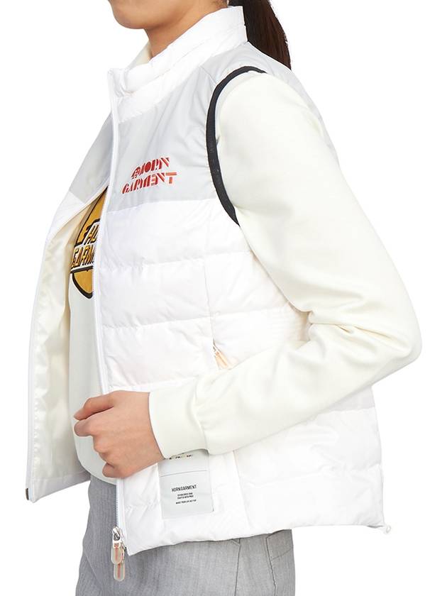 Women's Logo Down Vest White - HORN GARMENT - BALAAN 7