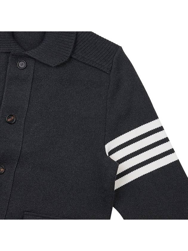 Men's Diagonal Interlock Stitch Cashmere Jacket Grey - THOM BROWNE - BALAAN 5