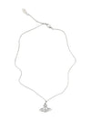 Women's Thin Line Short Flat ORB Pendant Necklace Silver - VIVIENNE WESTWOOD - BALAAN 3