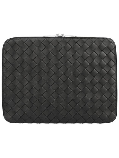 Classic Intrecciato Zipper Clutch Bag Black - BOTTEGA VENETA - BALAAN 2