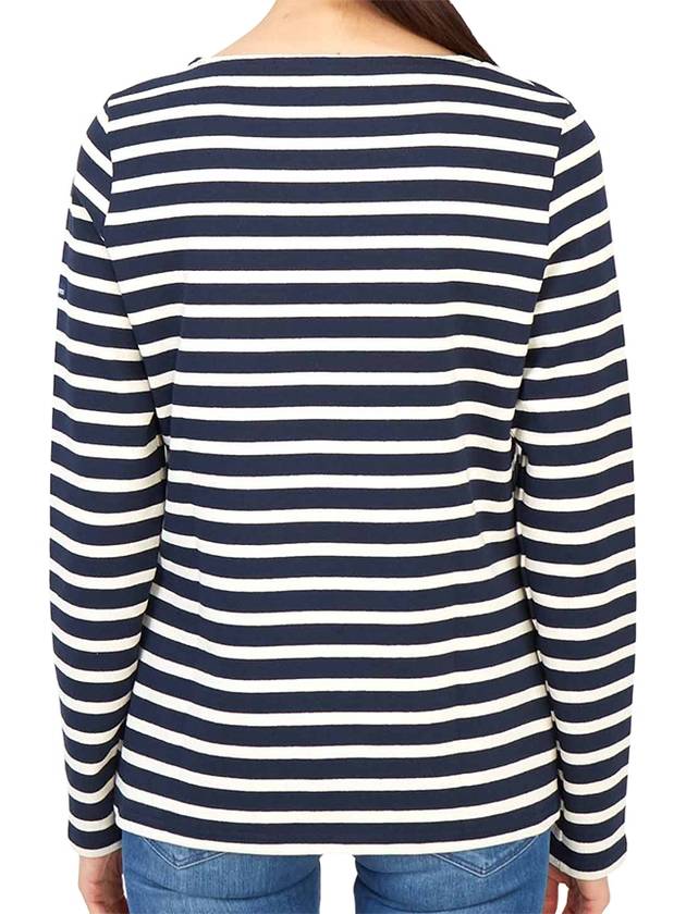 Women's Meridame II Striped Long Sleeve T-Shirt Marine Ecru - SAINT JAMES - BALAAN 5