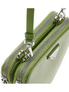 Brushed Leather Chain Mini Shoulder Bag Green - PRADA - BALAAN 9