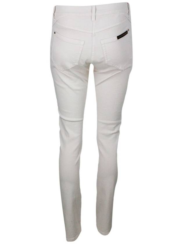 Women's Slim Fit Straight Jeans White - BRUNELLO CUCINELLI - BALAAN 4