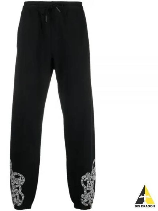 Training Logo Print Jogger Track Pants Black - MARCELO BURLON - BALAAN 2