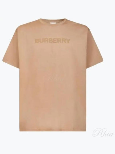 Oversized Logo Short Sleeve T-Shirt Camel - BURBERRY - BALAAN 2