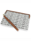 Women's All-Over Signature Logo Small Calfskin Pouch Bag Natural Tan - CELINE - BALAAN 7