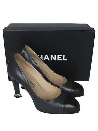 COCO logo black two tone leather women s heel shoes No 230 - CHANEL - BALAAN 1