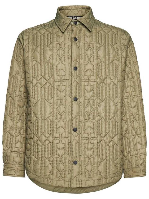 Monogram Quilted Overshirt Green PMEA251E23FAB0015610 - PALM ANGELS - BALAAN 2