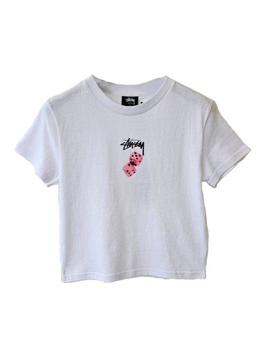 Slim Crop Short Sleeve T-Shirt White - STUSSY - BALAAN 1