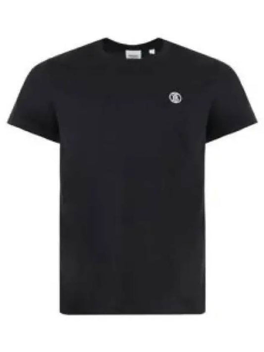 Embroidered Monogram Motif Cotton Short Sleeve T-Shirt Black - BURBERRY - BALAAN 2