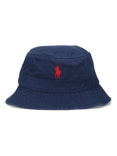 Embroidered Pony Bucket Hat Navy - POLO RALPH LAUREN - BALAAN 2