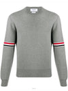 Men's Milan Stitch Armband Crew Neck Knit Top Light Grey - THOM BROWNE - BALAAN 3