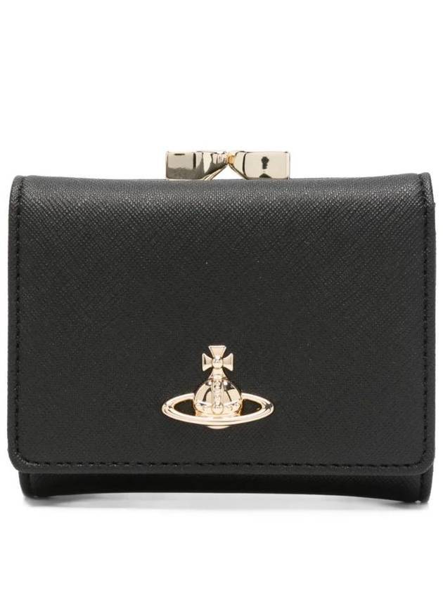 ORB Logo Half Wallet Black - VIVIENNE WESTWOOD - BALAAN 1