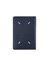 Stitched Bi-Fold Leather Card Wallet Navy - MAISON MARGIELA - BALAAN 1