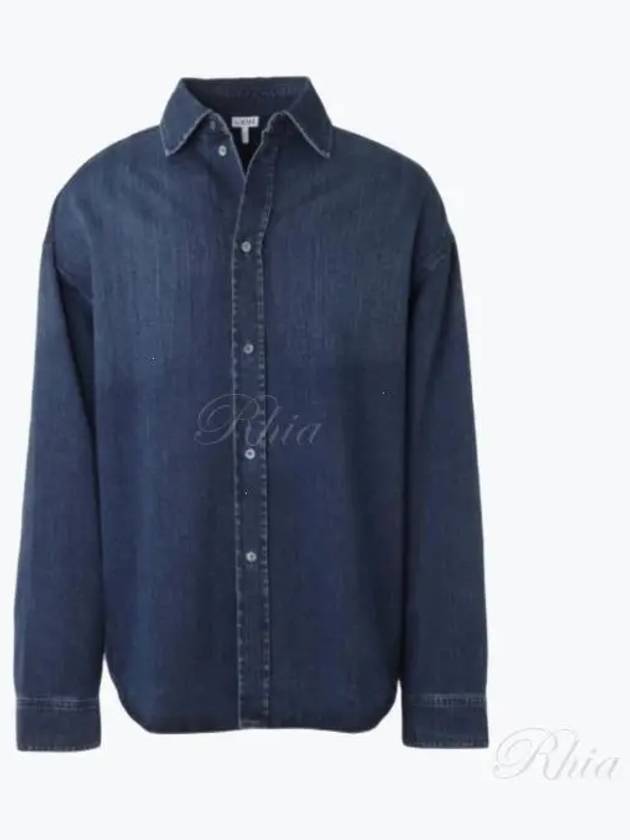 Anagram Denim Long Sleeve Shirt Blue - LOEWE - BALAAN 2