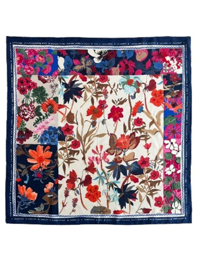 Floral Print Square Silk Muffler - SALVATORE FERRAGAMO - BALAAN 2