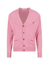 Embroidery Logo Fine Wool Cardigan Pink - VIVIENNE WESTWOOD - BALAAN 2