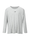 Unisex Double Loop Logo Semi U-neck Long Sleeve T-Shirt Gray - MAVRK - BALAAN 2