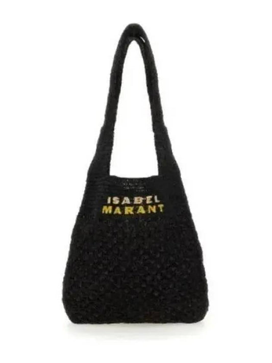 Praia Embroidery Logo Small Shoulder Bag Black - ISABEL MARANT - BALAAN 2