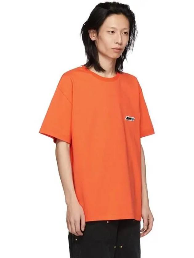 Logo Cotton Short Sleeve T-Shirt Orange - MSGM - BALAAN 3