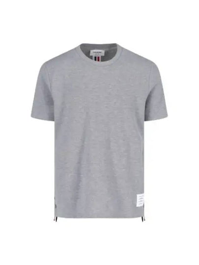 Men's Center Back Striped Short Sleeve T-Shirt Light Grey - THOM BROWNE - BALAAN 2