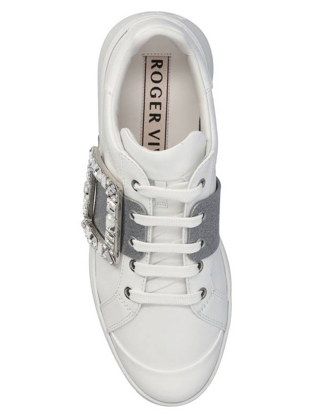 Viv' Skate Crystal Buckle Low Top Sneakers White - ROGER VIVIER - BALAAN 5