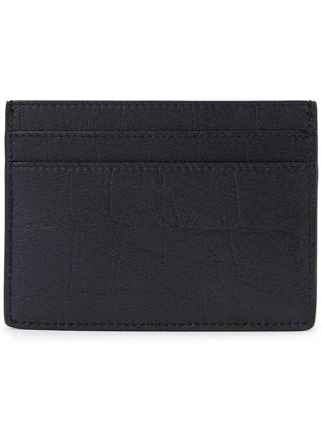 Monogram Crocodile Leather Card Wallet Black - SAINT LAURENT - BALAAN 3