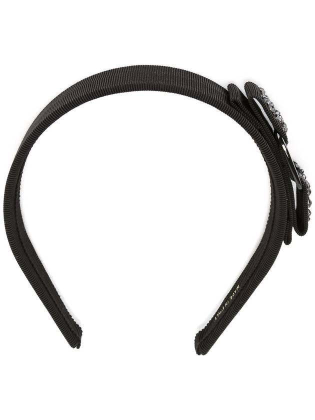 Vara Bow Swarovski Hairband Black - SALVATORE FERRAGAMO - BALAAN 2