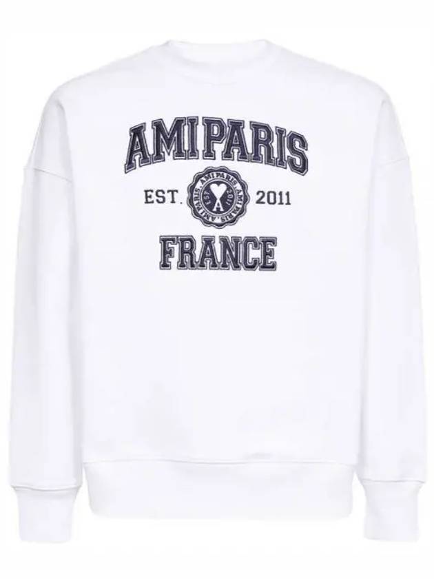 Logo Print Sweatshirt White - AMI - BALAAN 2