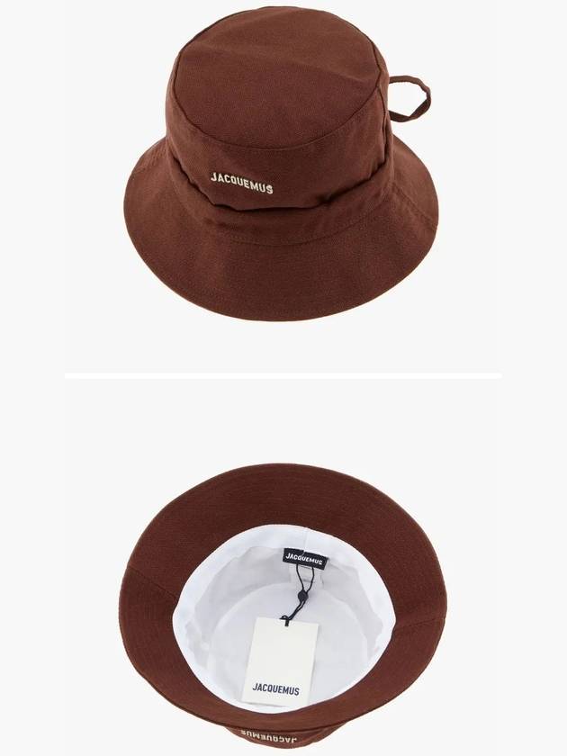 Le Bob Gadjo Knotted Bucket Hat Brown - JACQUEMUS - BALAAN 4