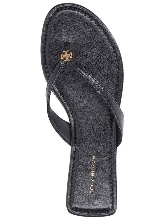 Capri Logo Plaque Flip Flops Black - TORY BURCH - BALAAN 6