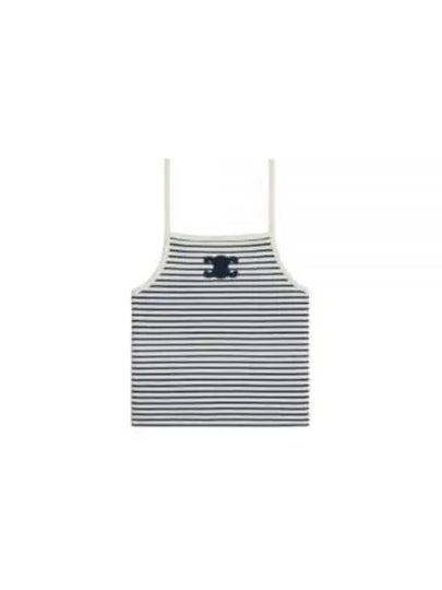 Triomphe Striped Sleeveless Off White Navy - CELINE - BALAAN 2