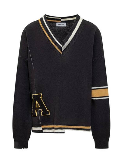 V-Neck Varsity Knit Top Black - AMBUSH - BALAAN 2