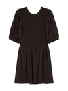 Women's Smoke Puff Sleeve Short Dress Brown - GANNI - BALAAN 2