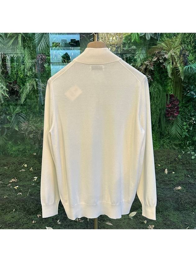 Half Zip Cashmere Knit Top White - BRUNELLO CUCINELLI - BALAAN 5